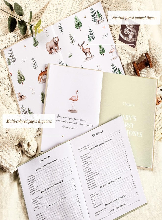 Lanpn Baby Memory Book for Boy Girl - The Story of You, Newborn Babys Keepsake Book Photo Album for New Parents, Linen Cover Baby First 5 Year Milestone Journal Scrapbook (Beige, 154 Pages) - Image 3